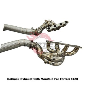 Échappement arrière et collecteurs avec protection thermique Vortex Titanium Valvetronic pour Ferrari F430, amélioration performance style Scuderia SC. - Product Image 5
