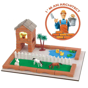 92 pièces bricolage maçons construire des maisons faites à la main briques de ciment Construction heureux ferme modèle <span class=keywords><strong>Puzzle</strong></span> pour enfants cadeau jouets - Product Image 2