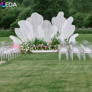 ซุ้มเหล็กตกแต่งงานเลี้ยงกลางแจ้งสุดหรู LEDA รูปทรงกลีบดอกไม้ขนาดใหญ่ สีขาว สำหรับงานแต่งงาน - Product Image 3