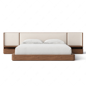 Letto Sageliving Artigianale <span class=keywords><strong>in</strong></span> <span class=keywords><strong>Legno</strong></span> <span class=keywords><strong>Massello</strong></span> e Tessuto, Stile Moderno, con Pannello Esteso <span class=keywords><strong>in</strong></span> Tessuto per un Look Elegante <span class=keywords><strong>in</strong></span> Camera da Letto - Product Image 2