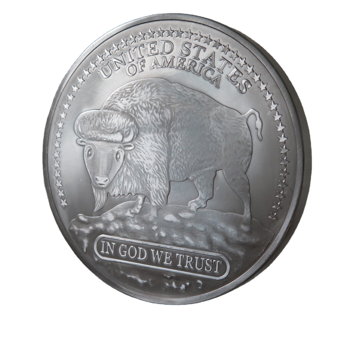 Titanyum külçeler 5 oz .999 ince titanyum Buffalo, hint baş yuvarlak sikke A179