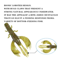 Leurres de pêche Usine OEM Appâts de pêche en plastique souple 88mm 6.3g Silicone Craws Crevette Leurre souple PVC Libellule Larve Crawler Bait