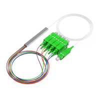 Divisores de Fibra Óptica PLC de Tubo de Acero Mini, 1x 2 4 8 16 32 Conectores SC/APC, Cable de 0.9mm, Divisores FTTH para Redes 3G/5G