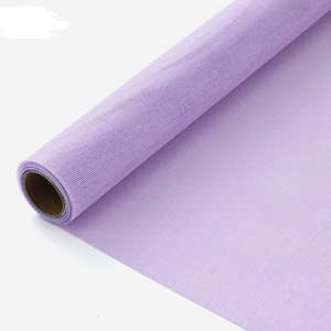 48CMX 5Y High Quality Eco-Friendly Light Purple Linen Fabric Flower Wrapping Paper Roll Mesh Bouquet for Wedding Christmas Gifts - Product Image 1