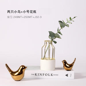 Ins – petits ornements créatifs en céramique dorée, décoration <span class=keywords><strong>de</strong></span> <span class=keywords><strong>salle</strong></span> <span class=keywords><strong>de</strong></span> <span class=keywords><strong>bain</strong></span>, salon, vente en gros, 2023 - Product Image 6