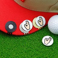 Nouveau marqueur de balle de golf promotionnel personnalisé 25 mm en alliage de zinc magnétique avec clip, finition nickel brillant/noir/doré et impression UV émaillée