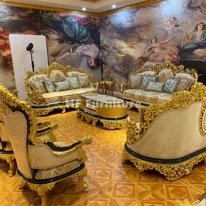 Lüks mobilya seti oturma odası kanepeleri altın ahşap Dubai kanepe mobilya kraliyet kanepe Set mobilya - Product Image 4