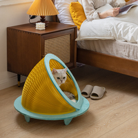 Spazepaper Time Machine Maison pour chat en carton alvéolé avec coussin en peluche de soie pour petits animaux