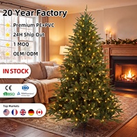 Árbol de Navidad Artificial Realista con LED Preiluminado, Sin Espacios, de 4-10 pies, para Interiores, Disponible en Fábrica, 1 MOQ RTS