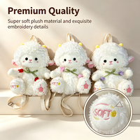 Sac à dos en peluche agneau, sac à bandoulière en peluche animal avec bretelles réglables, sac en peluche mignon pour enfants et filles garçons