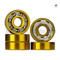 Roulements à billes en acier à gorge profonde ABEC-9 608 627 avec revêtement en titane doré, durables, vente en gros d'usine, pour patins à roulettes en ligne