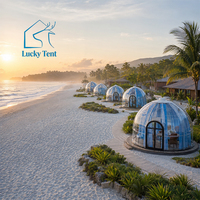 360 °   Tenda Kubah PC Transparan Polikarbonat Glamping Igloo Bubble House Star View Dome House untuk Pengalaman Glamping di Resort