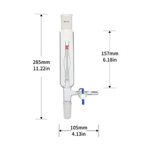 Cristalería de laboratorio de química, burbujeador de tubería de vidrio de borosilicato con junta de bola pequeña dentro de llave de paso de PTFE - Product Image 6