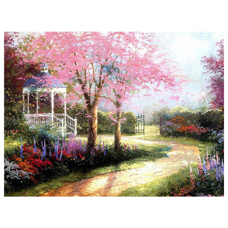 Профессиональный набор ручной работы, картина цветущей вишни из алмазов для гостиной
