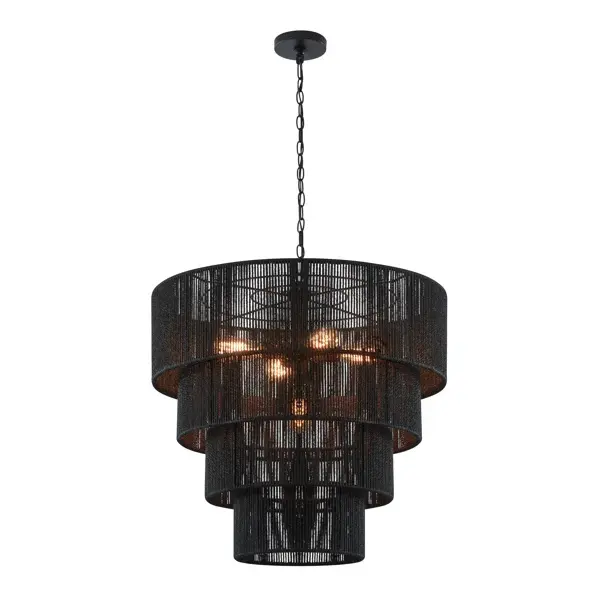 أضواء كبيرة الحجم مصنوعة يدويًا طبيعية من الراتان الأسود-شكل مصباح الروطان-طول ديكور المنزل رخيص الثمن