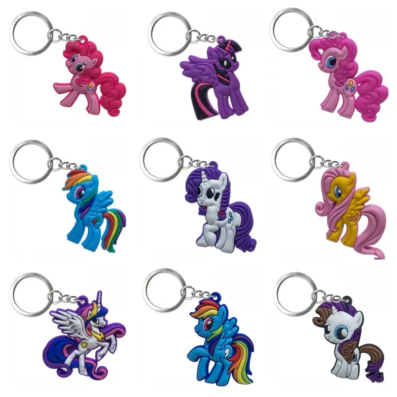 New Arrival Golden Supplier 2d Pvc Soft Plastic Rubber Custom Logo PVC Animal Unicorn Keychain