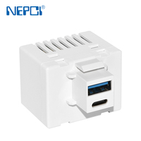 Universelle Keystone-Wandplatte - USB-C & USB-A Anschluss, UK-Standard 30W Schnelllade-Module