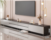 Ensemble de salon XINGRUO en mélamine MDF gris aurore obsidienne, solution complète prête à l'emploi pour les projets d'appartements