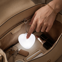 Mini lampe LED portable en forme de cœur avec capteur tactile, rechargeable, pour sac à main, sac à dos, localisateur de sac