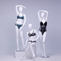 Mannequin Femme Grand Corps Galbé Sous-Vêtements Modèle Fessiers Présentoir en Plastique avec Support Base en Verre
