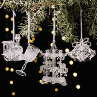 Pendentif transparent de Noël, décoration d'arbre de Noël, pendentif ange, pendentif cloche en acrylique, pendentif d'ambiance pour arbre