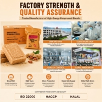 Biscuit compressé au chocolat et aux cacahuètes 900, haute énergie, ration alimentaire d'urgence, HALAL, vente en gros, fabrication depuis 60 ans