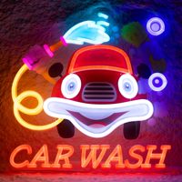 Enseigne néon pour lavage auto à fixer au mur - Lumière LED ultra-lumineuse pour le detailing automobile, les stations-service, les ateliers de réparation et les mancaves |   Enseignes néon personnalisées