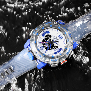 Montre numérique LED SMAEL 8058 pour jeunes, mode, alarme, antichoc, double montre, chrono, étanche, grande montre pour hommes, montre cool - Product Image 2