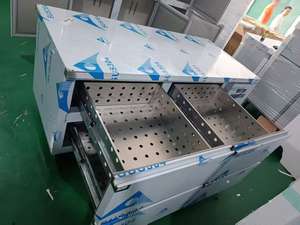 Commerciale <span class=keywords><strong>4</strong></span> <span class=keywords><strong>cassetti</strong></span> refrigerato banco da lavoro refrigeratore in acciaio inox preparazione tavolo <span class=keywords><strong>congelatore</strong></span> per cucina ristorante - Product Image 2