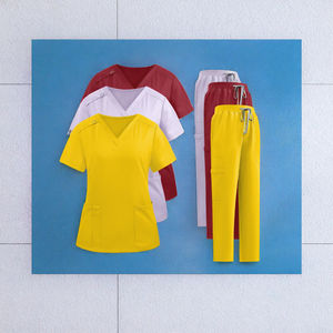 Uniformes de Enfermera para Mujer LEAFITS, Personalizados, Elásticos en 4 Direcciones, Resistentes a la Decoloración, de Poliéster/Rayón, Uniformes Médicos para Respuesta a Desastres - Product Image 3