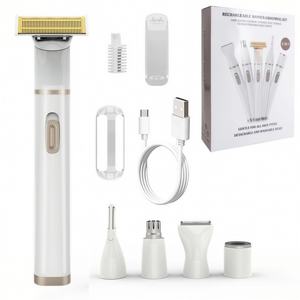 5-in-1 şarj edilebilir kadınlar Bikini tıraş burun saç düzeltici vücut epilasyon kaşları düzeltici elektrikli Mini jilet saç çıkarıcı - Product Image 1