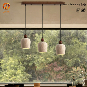 Pendentif minimaliste en pierre de <span class=keywords><strong>travertin</strong></span> jaune et blanc pour appartement moderne, <span class=keywords><strong>salon</strong></span>, couloir, bar, lampes suspendues réglables - Product Image 1