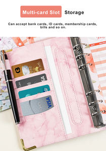 Bon marché, vente en gros, agenda à feuilles mobiles <span class=keywords><strong>A5</strong></span> A6 avec enveloppes à fermeture éclair - Product Image 5