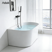 Baignoire de massage rectangulaire autoportante en acrylique Adak, avec drain, pour intérieur, garantie 5 ans, écologique, facile à nettoyer