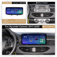 Aijia Penjualan Terlaris untuk HYUNDAI CELESTA ELANTRA 2017-2020 Matten Black 12.3inch Monitor Mobil Android Aksesoris Dashboard Bengkel Perbaikan