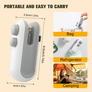เครื่องซีลถุงพลาสติกแบบพกพา ชาร์จไฟผ่าน USB พร้อมที่ตัดในตัว - Product Image 2