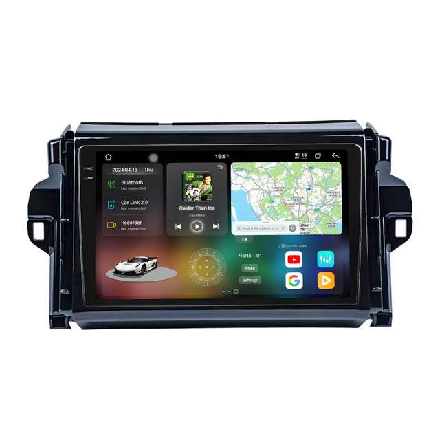 Car DVD Player 2K 2000*1200 QLED Screen 8-Core Android 13 Car Stereo for Toyota Hilux Fortuner 2 2015- 2022