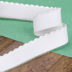 Fascia elastica in pelle scamosciata elasticizzata da 1.2-5.0cm in tessuto nero bianco a mezzaluna a spina di pesce in poliestere 100% per biancheria intima - Product Image 1