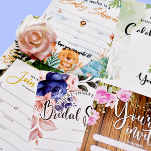 Hoa cô dâu tắm thẻ, mộc mạc sinh nhật mời với phong bì và dán trống cho chữ viết tay - Product Image 2