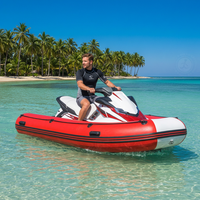 Jet ski gonflable rouge personnalisé avec logo, stable, pour la navigation à grande vitesse et le surf en mer