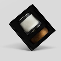Bougie parfumée en cire de soja dans un bocal en verre avec base en bois massif, cadeaux de luxe romantiques d'aromathérapie pour la maison, hôtel, spa, avec boîte cadeau