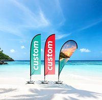 Drapeau de plage de haute qualité à prix abordable, logo personnalisé, publicité extérieure, bannière de plage verticale pour la promotion d'événements