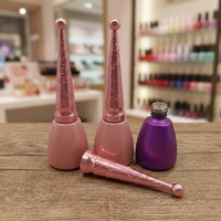 Flacon de vernis à ongles vide en verre personnalisé professionnel de 10 ml / 15 ml, portable, avec pinceau et bouchon