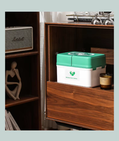 Boîte à médicaments familiale en plastique personnalisée, grande capacité, multi-couches, trousse de premiers soins portable, boîte de rangement pour médicaments domestiques