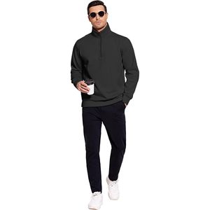 Sweat-shirt à col montant zippé pour homme FOXA, en molleton de coton, manches longues, décontracté, chaud, pour l'automne et l'hiver - Product Image 3