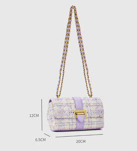 Sac à bandoulière en tissu fleuri personnalisé pour femmes, sac à chaîne tendance pour femmes, sac bandoulière - Product Image 3