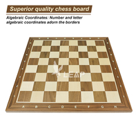 Échiquier personnalisé en gros en érable et noyer, échiquier de tournoi en bois 52*52*1.5cm, échiquier en bois
