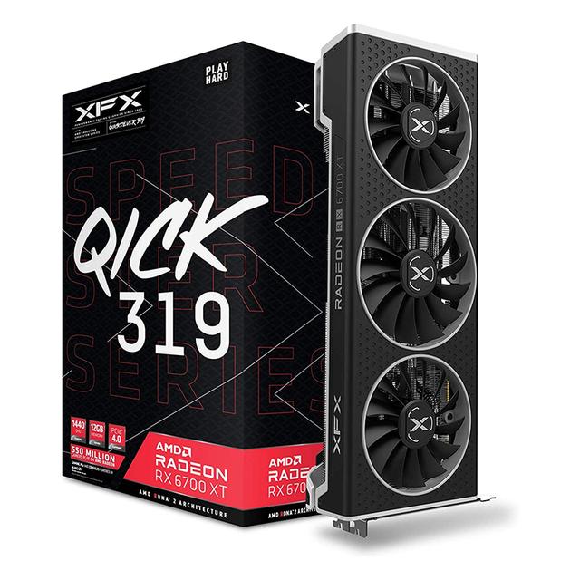 Factory Stock Used XFX Rx 6700 Xt 6600xt Video Cards with 12GB Gddr6 Graphics Cards Rx 6700 Xt for 6800 Gpu 6900xt
