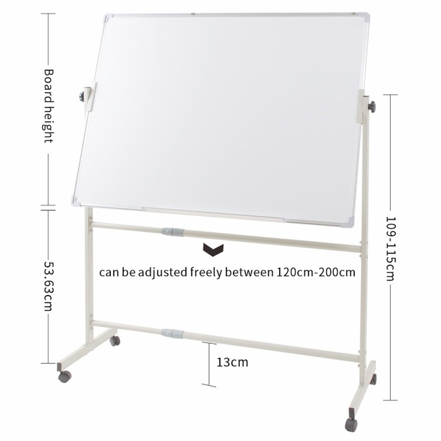 Aluminum Frame Roll-Up Dry Erase Whiteboard with Lockable Universal Wheels Stand Mobile Magnetic for School Office Meetings