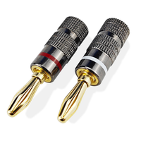 Connecteur plaqué or de type banane de 4 mm pour câbles de haut-parleurs jack audio